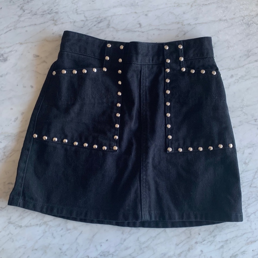 Urban outfitters black skirt with gold studs
